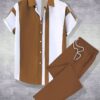 Vsmcoltd Ensemble Casual Wear – Brown & White Set