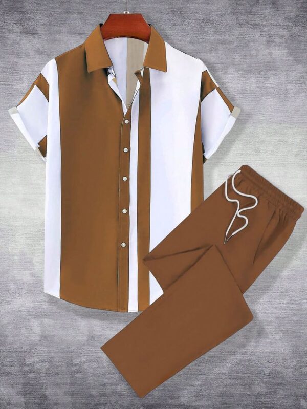 Vsmcoltd Ensemble Casual Wear – Brown & White Set