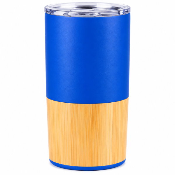 Premium Stainless Steel Vacuum Tumbler with Bamboo Finish – Insulated Travel Mug