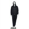 Unisex Black Zip-Up Hoodie & Jogger Sweatpants Set
