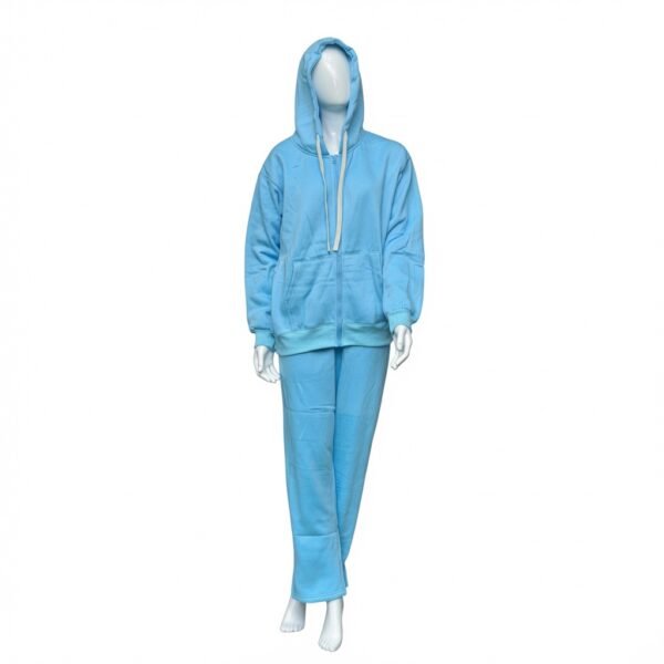 Unisex Black Zip-Up Hoodie & Jogger Sweatpants Set