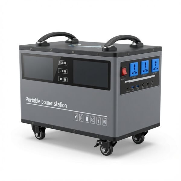 Portable Lithium Power Station – Solar Rechargeable Energy Storage & Backup Power System (3000W)